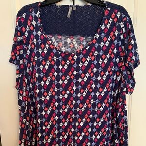 New Directions 2X lace top short sleeve shirt